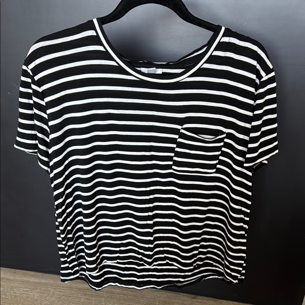 bp Black and White Boxy Short Sleeve Tee